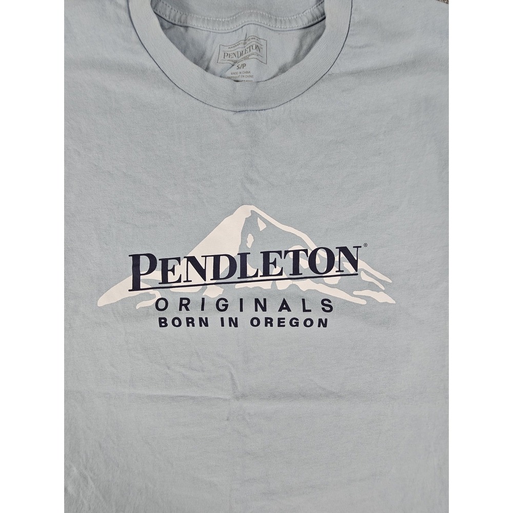 Pendleton Shirt Mens Small Blue Originals Born In Oregon‎ Mountain Graphic Tee - Picture 2 of 7